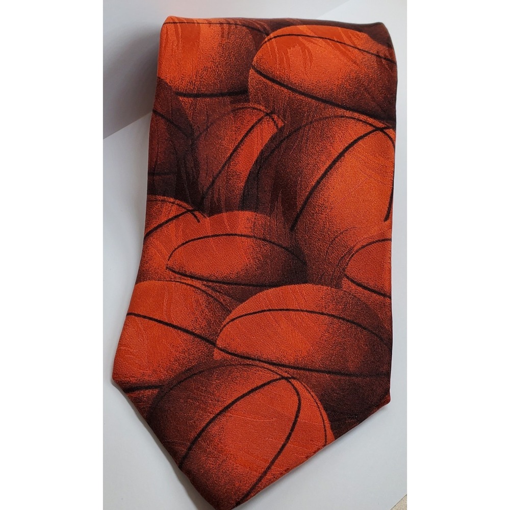 RM Sport Men's Necktie Tie‎ Silk Just Balls Basketball Made in USA